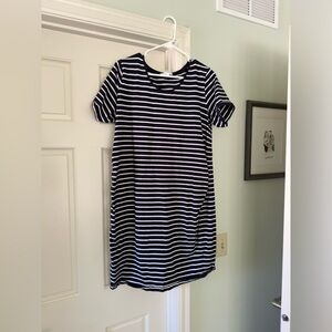 H&M Mama Blue and White Striped Cotton Jersey Dress, XL